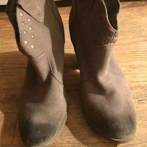 Studded Distressed Look Booties